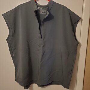 NWOT Figs Technical Collection Womens  Sleeveless Top XL Gray 2 Side Pockets